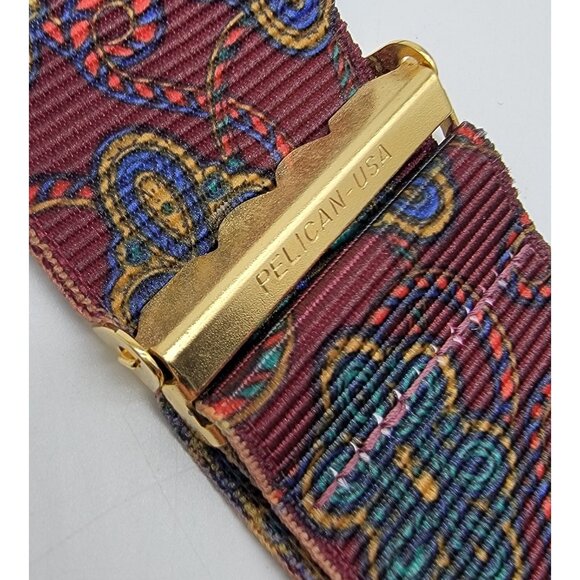 NWOT PELICAN USA SUSPENDERS Red Paisley Like Pattern Made In USA NEW - Picture 5 of 5